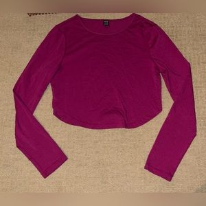 SHEIN pink long sleeve crop top